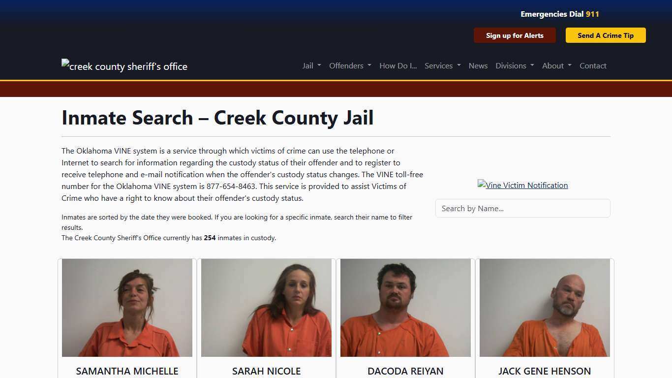 Inmate Search | Creek County Sheriff's Office