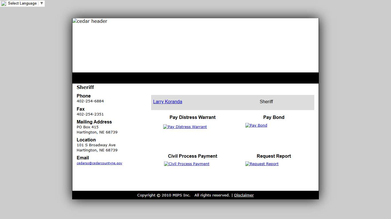 Cedar County Sheriff