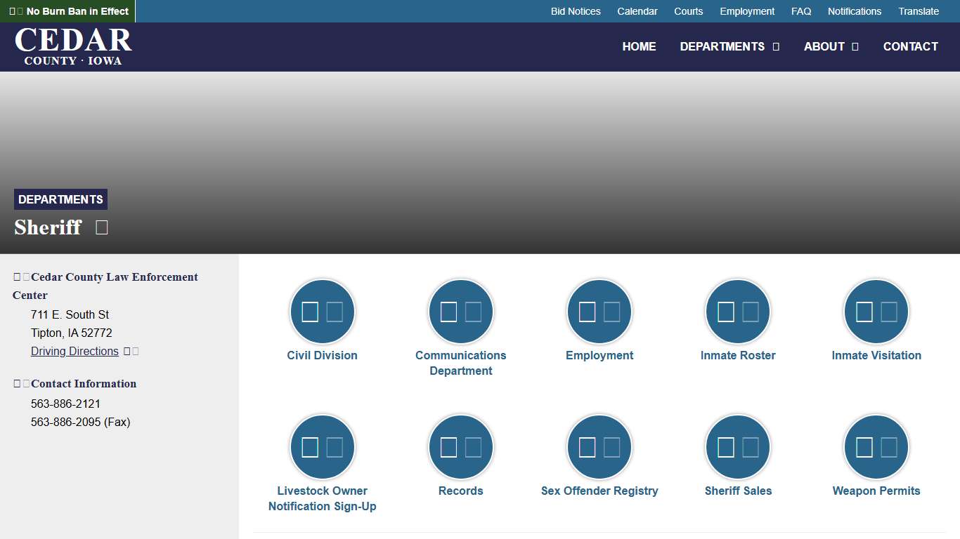 Sheriff - Cedar County, Iowa